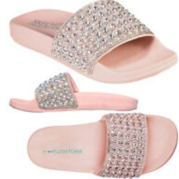 BRAND NEW HERSTYLE CHEERFUL RHINESTONES EMBELLISHMENTS SLIDES SANDAL - Picture 1 of 16